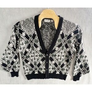 Vtg City Streets Cardigan Mens Large Acrylic Grandpa Sweater Preppy Casual